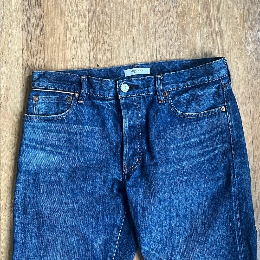 Moussy Vintage Wilbur mid rise straight cuffed jeans, 30 - Picture 2 of 5